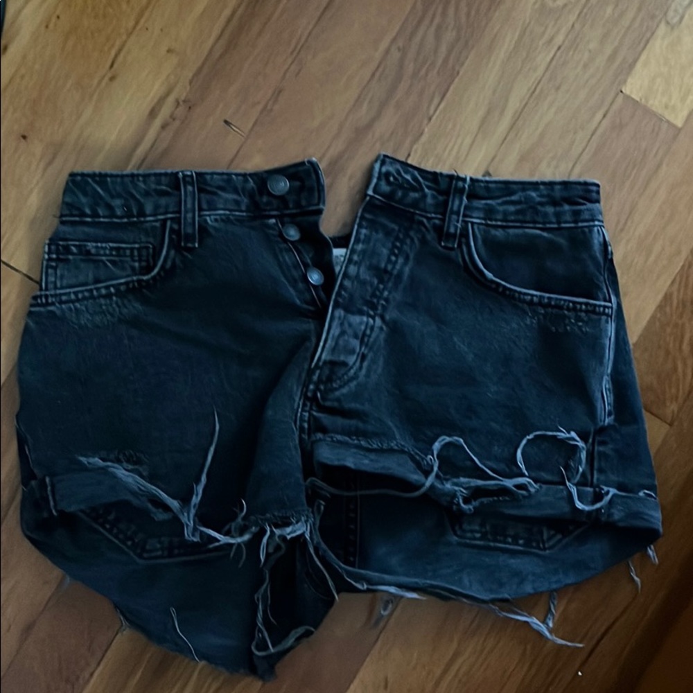 F21 black denim jean shorts